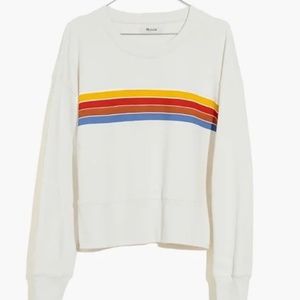 Madewell Rainbow Striped Crop Sweatshirt